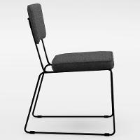 Kit 04 Cadeiras Base Em Aço Allana L02 Cinza Escuro