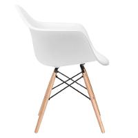 Kit 6 Cadeiras Eames Eifflel Com Braço Daw De Madeira Com Assento Branco - 7