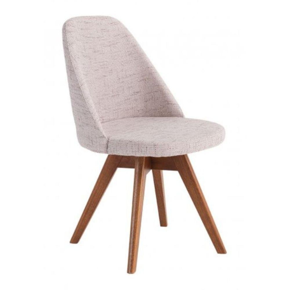 Kit 8 Cadeiras Giratória Para Sala De Jantar-Linho Bege - 4