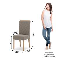 Conjunto 2 Cadeiras Estofadas Com Pés Em Madeira Nina Henn Nature Com Marrom Amêndoa - 6