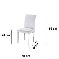 Kit 3 Cadeiras Para Sala De Jantar-Assento Sintético Branco - 2