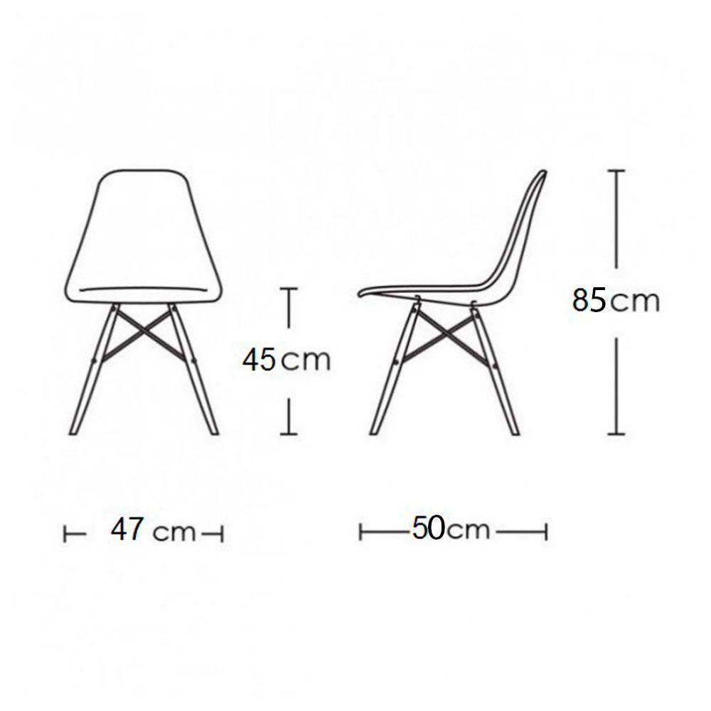 Kit 2 Cadeiras Jantar Eames Eiffel Pés De Madeira Com Assento Branco - Cor: Marrom - 5