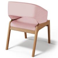 Cadeira De Jantar E Estar Living Estofada Lince L02 Linho Rosê - Lyam Decor - 2