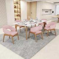 Cadeira De Jantar E Estar Living Estofada Lince L02 Linho Rosê - Lyam Decor - 3