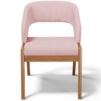 Cadeira De Jantar E Estar Living Estofada Lince L02 Linho Rosê - Lyam Decor