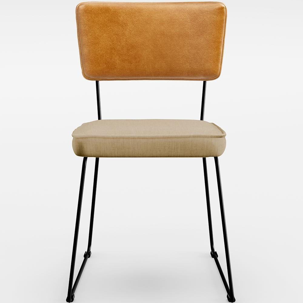 Kit 02 Cadeiras L02 Couríssimo Whisky Linho Bege Escuro - 5