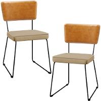 Kit 02 Cadeiras L02 Couríssimo Whisky Linho Bege Escuro - 1