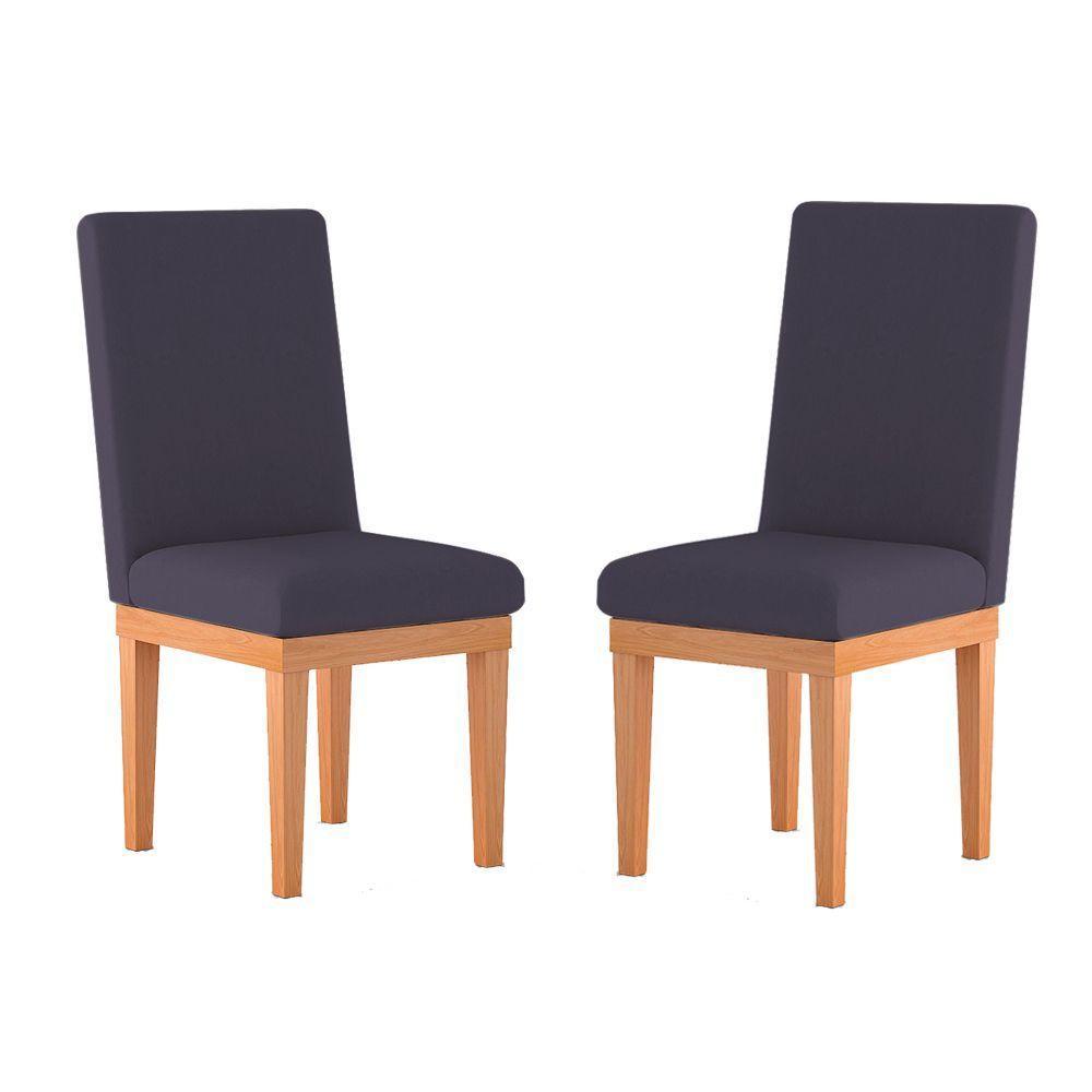 Kit 2 Cadeiras Estofadas Para Mesa De Jantar - Balaqui Decor Cor:cinza - 1