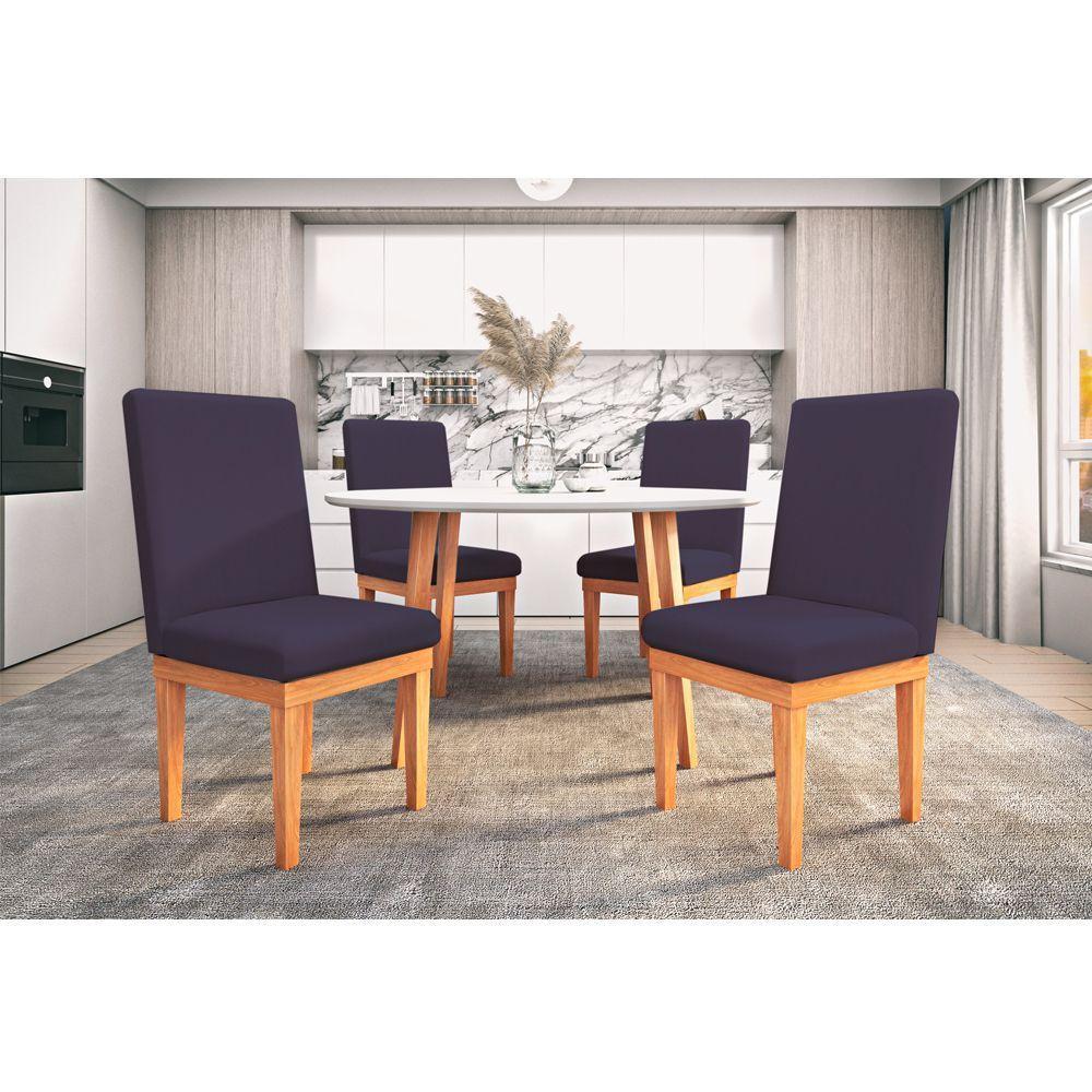 Kit 2 Cadeiras Estofadas Para Mesa De Jantar - Balaqui Decor Cor:cinza - 5