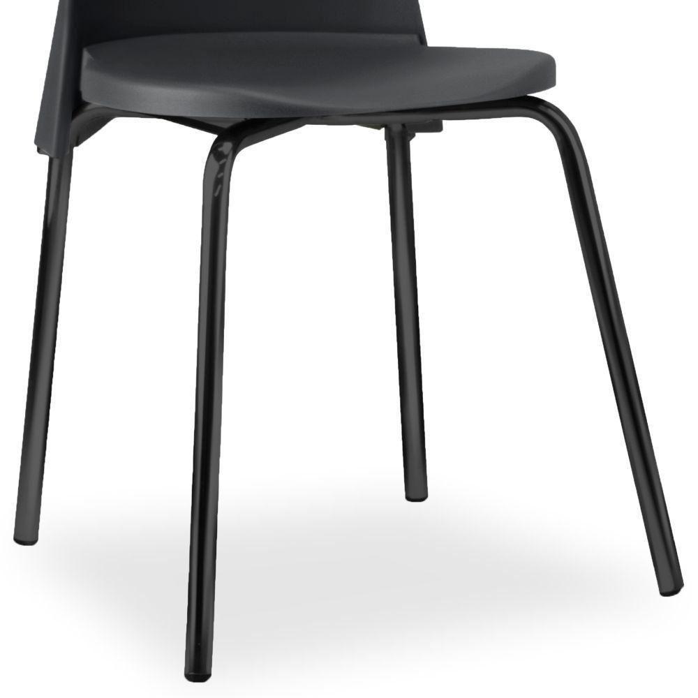 Kit 04 Cadeiras Fixa Base Preta Luna F02 Preto - 4