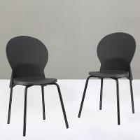 Kit 04 Cadeiras Fixa Base Preta Luna F02 Preto - 6