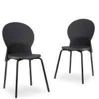 Kit 04 Cadeiras Fixa Base Preta Luna F02 Preto - 7