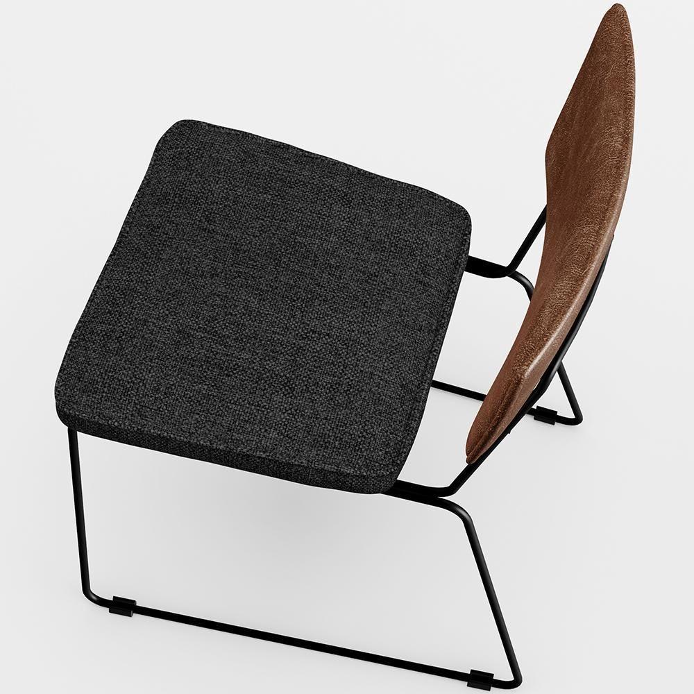 Kit 02 Cadeiras Couríssimo Marrom Linho Chumbo - 3