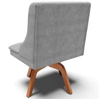 Kit 4 Cadeiras Decorativas Sala De Jantar Base Giratória De Madeira Firenze Suede Cinza/natural G19 - Gran Belo - 5