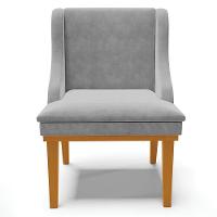 Kit 2 Cadeiras Decorativas Sala De Jantar Base Fixa De Madeira Firenze Suede Cinza/castanho G19 - Gran Belo - 5