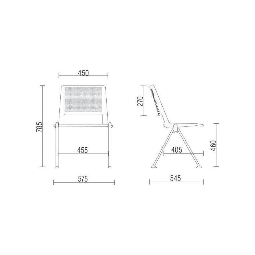 Kit 04 Cadeiras Empilhável Up F02 Azul Marinho - 3