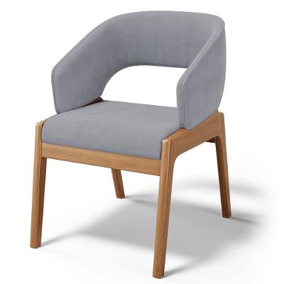 Cadeira De Jantar E Estar Living Estofada Lince L02 Suede Cinza - Lyam Decor
