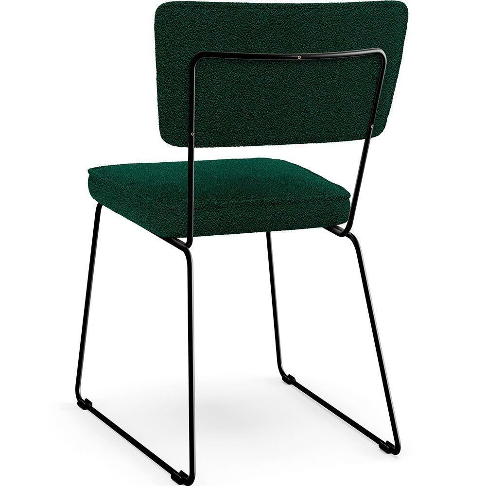 Kit 02 Cadeiras Base De Aço Allana L02 Bouclê Verde - 2