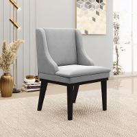 Kit 3 Cadeiras Decorativas Sala De Jantar Base Fixa De Madeira Firenze Suede Cinza/preto G19 - 9