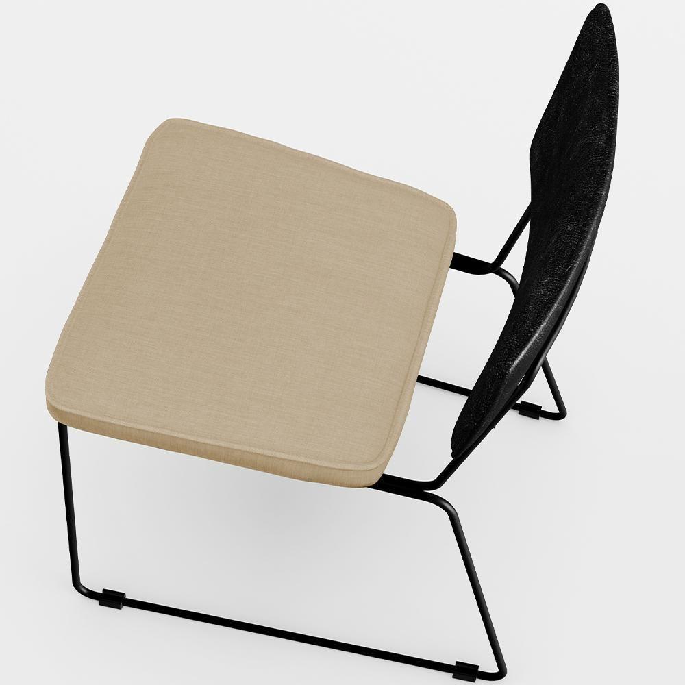 Kit 02 Cadeiras L02 Couríssimo Preto Linho Bege Escuro - 3