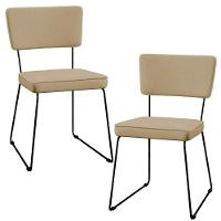 Kit 02 Cadeiras Base Em Aço Allana L02 Bege Escuro - 1