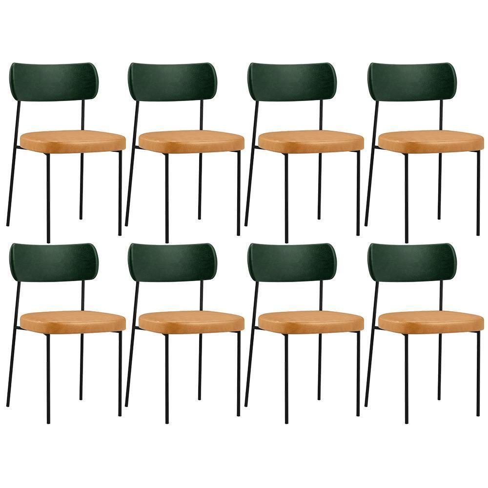 Kit 08 Cadeiras Para Sala De Jantar Verde Musgo Whisky - 1