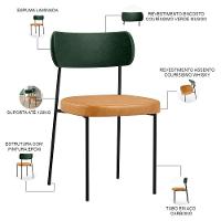 Kit 08 Cadeiras Para Sala De Jantar Verde Musgo Whisky - 6