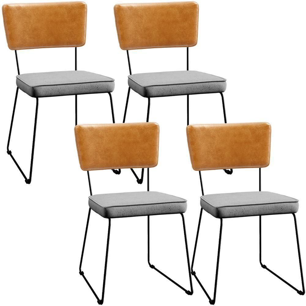 Kit 04 Cadeiras Couríssimo Whisky Linho Cinza - 1