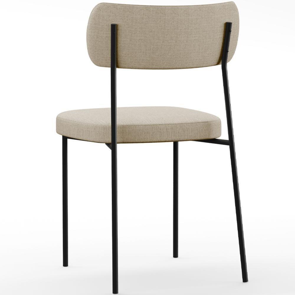 Kit 04 Cadeiras Estofada De Jantar Melina L02 Linho Bege - 4