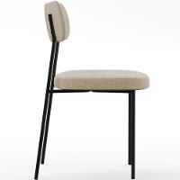 Kit 04 Cadeiras Estofada De Jantar Melina L02 Linho Bege - 6