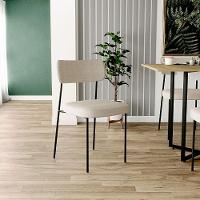 Kit 04 Cadeiras Estofada De Jantar Melina L02 Linho Bege - 12