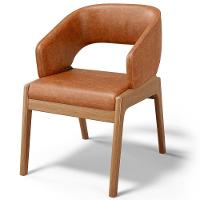 Cadeira De Jantar E Estar Living Estofada Lince L02 Couríssimo Camel - Lyam Decor - 1