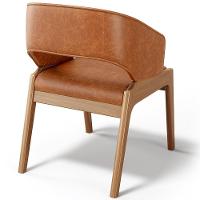 Cadeira De Jantar E Estar Living Estofada Lince L02 Couríssimo Camel - Lyam Decor - 5