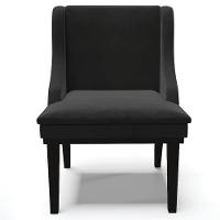 Kit 5 Cadeiras Decorativas Sala De Jantar Base Fixa De Madeira Firenze Veludo Preto G19 - Gran Belo