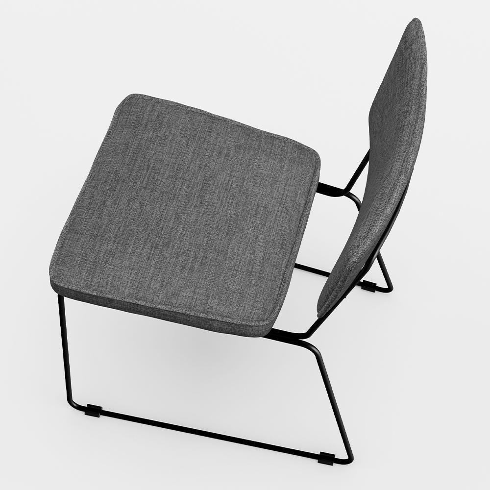 Kit 02 Cadeiras Estofada Para Sala Base Em Aço Cinza Escuro - 2