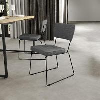 Kit 02 Cadeiras Estofada Para Sala Base Em Aço Cinza Escuro - 9