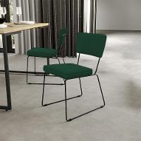 Kit 04 Cadeiras De Jantar Allana L02 Suede Verde Musgo - 9