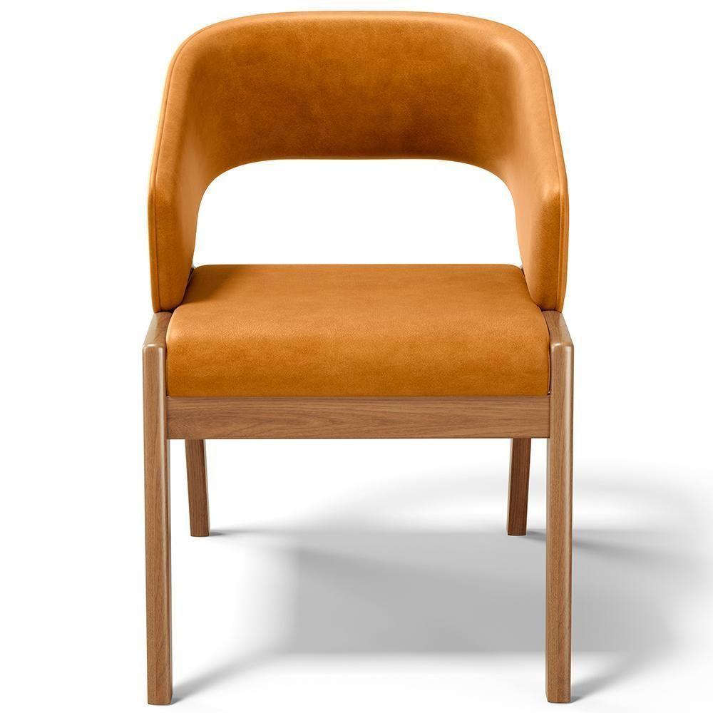 Cadeira De Jantar E Estar Living Estofada Lince L02 Couríssimo Whisky - Lyam Decor - 7