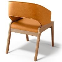 Cadeira De Jantar E Estar Living Estofada Lince L02 Couríssimo Whisky - Lyam Decor