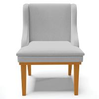 Kit 5 Cadeiras Decorativas Sala De Jantar Base Fixa De Madeira Firenze Linho Cinza/castanho G19