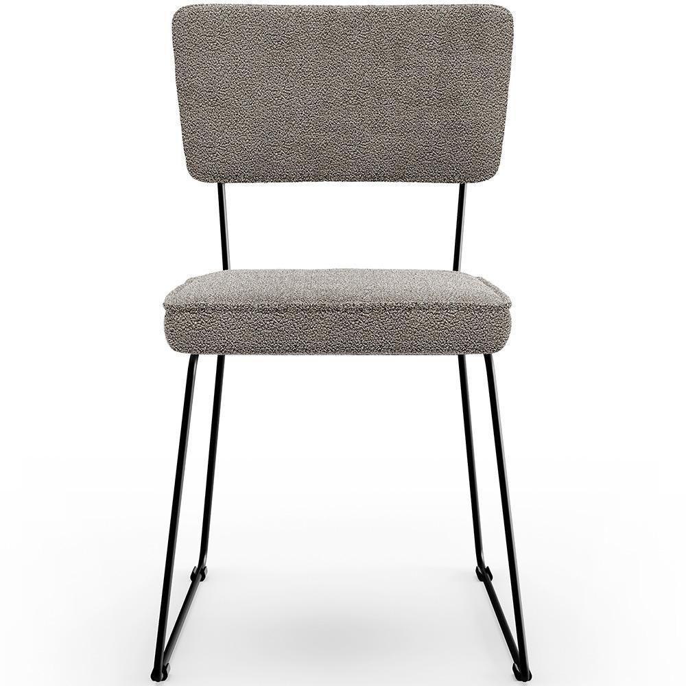 Cadeira De Jantar Base Em Aço Allana L02 Bouclê Bege - 7