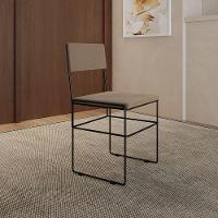 Kit 2 Cadeiras De Jantar Estofadas Bege Aço Preto - 5