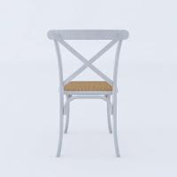 Kit 2 Cadeiras Katrina X Branca Assento Bege Aço Bege - 3