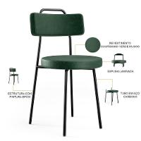 Kit 08 Cadeiras Barcelona F01 Couríssimo Verde Musgo - 6