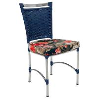 Cadeira Em Alumínio E Fibra Sintética Jk Cozinha Edícula Azul Dark E Maui Preto - 1