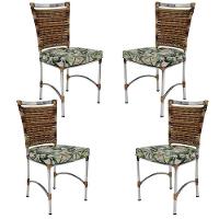 4 Cadeiras Em Alumínio E Fibra Sintética Jk Cozinha Edícula Cappuccino E Vinalis Verde - 1
