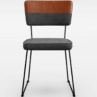 Cadeira De Jantar Allana L02 Faixa Camel Cinza Escuro - 7