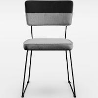 Cadeira De Jantar Base Aço Allana L02 Faixa Preto Cinza - 13