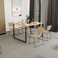 Kit 08 Cadeiras Estofada Para Sala Base Em Aço Bege Escuro - 10