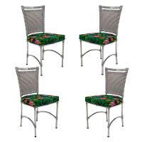 4 Cadeiras Em Alumínio E Fibra Sintética Jk Cozinha Edícula Marmore E Creara - 1